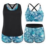 Plus Size 3-Piece Tankini Swimsuit Set for Women