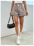 Leopard Print High Waist Mini Shorts for Women