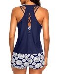 Navy 3-Piece Tankini Set with Boy Shorts