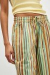 Women’s Green Stripe Knee-Length Bermuda Shorts