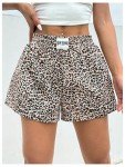 Leopard Print High Waist Mini Shorts for Women