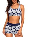 Navy 3-Piece Tankini Set with Boy Shorts