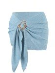 Women's Tie-Side Beach Sarong Coverup - Blue