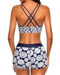 Navy 3-Piece Tankini Set with Boy Shorts