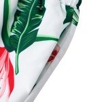 IFFEI Family Matching Swimsuits Tropical Print Two Piece Bikini Sets Mens Swim Trunks Mommy and Me Bathing Suit with Straps Women L Green-White