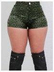 SOLY HUX Women's Leopard Print Mini Shorts High Waisted Y2k Streetwear Booty Shorts Mint Green Leopard Medium