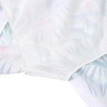 IFFEI Family Matching Swimsuits Tropical Print Two Piece Bikini Sets Mens Swim Trunks Mommy and Me Bathing Suit with Straps Women L Green-White