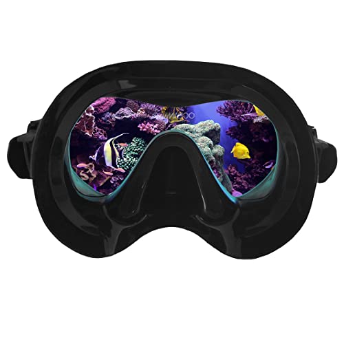 Black Silicone Oceanways SuperView-HD Diving Mask