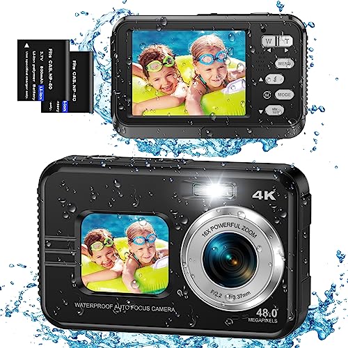 Compact 4K Digital Underwater Camera (Black)