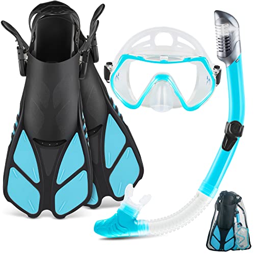 Travel Size Snorkeling Set with Panoramic View Mask