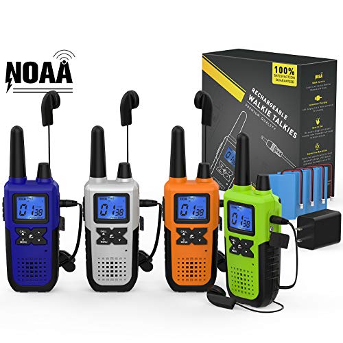 Long Range Rechargeable Walkie Talkie Set with Headsets