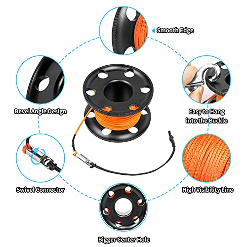 Aluminum Scuba Reel with Bolt Snap Clip