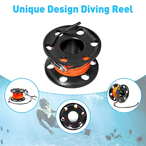 Aluminum Scuba Reel with Bolt Snap Clip