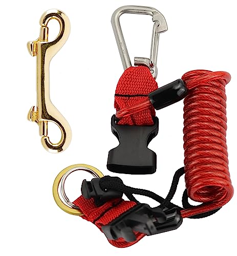 Spring Coiled Diving Lanyard with Dual Snap Hook
