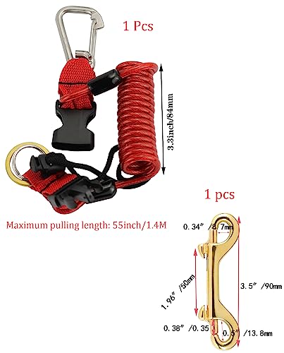 Spring Coiled Diving Lanyard with Dual Snap Hook