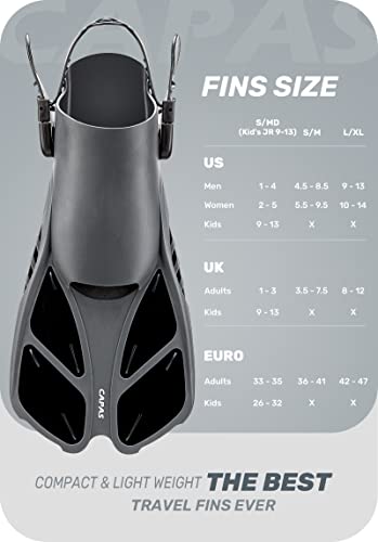CAPAS Adjustable Snorkel Fins for Diving & Snorkeling