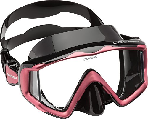 Cressi Triside Diving Mask, Black/Pink