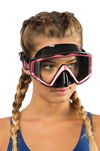 Cressi Triside Diving Mask, Black/Pink