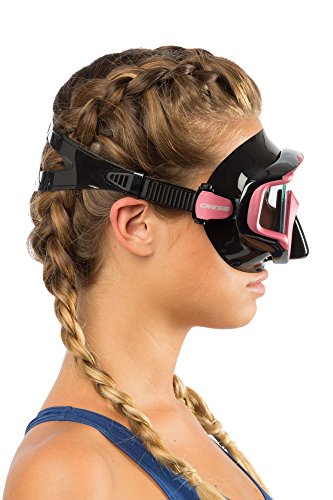 Cressi Triside Diving Mask, Black/Pink