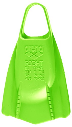Arena Acid Lime Swim Fins, Size 9.5-10.5