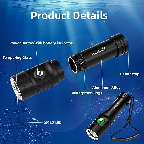 5000 Lumen Rechargeable Diving Flashlight