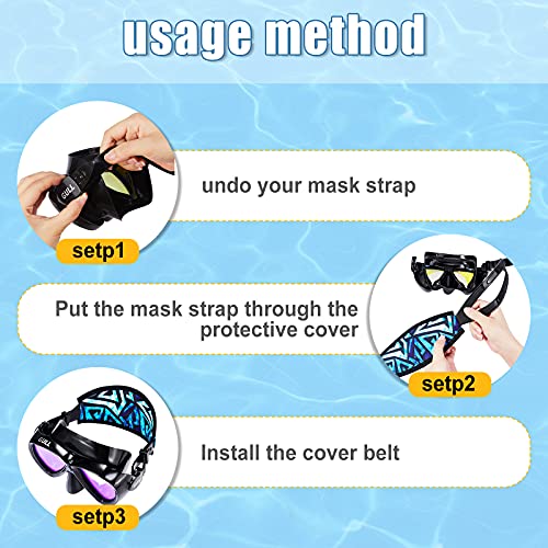Neoprene Diving Mask Strap Cover - 4 Pieces