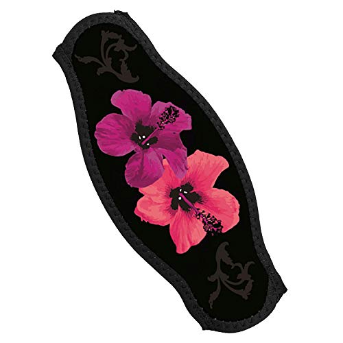 Pink Hibiscus Neoprene Strap Wrapper for Diving Mask