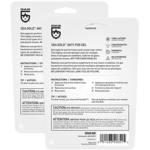 Sea Gold Anti-Fog Gel for Dive Masks (2 pack)