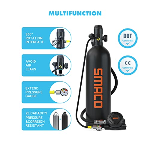 SMACO Mini Scuba Tank with Full Face Mask