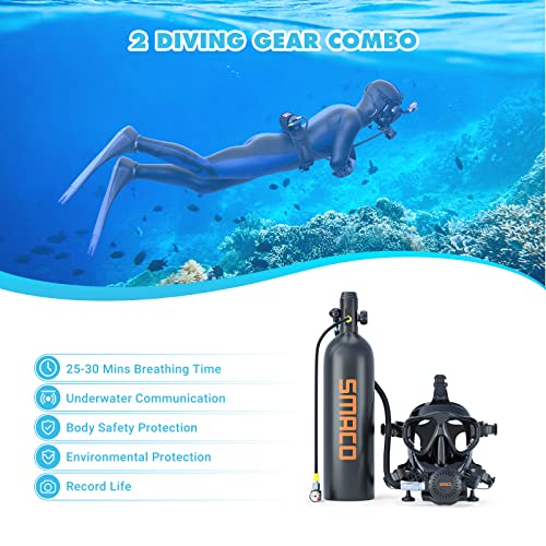 SMACO Mini Scuba Tank with Full Face Mask