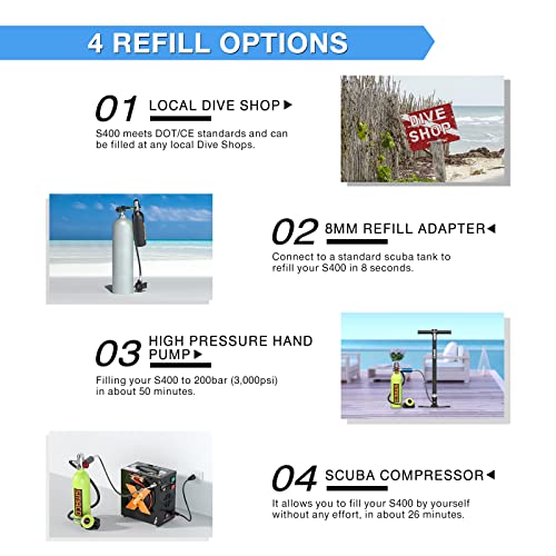 SMACO Mini Scuba Tank Set with Buddy Kit