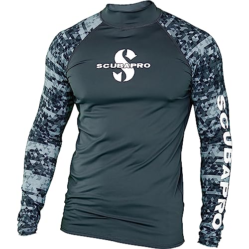 Men's Long-Sleeve Graphite Diving Rash Guard