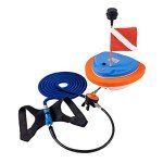 AQUAROBO Diving Ventilator, Portable Rechargeable Scuba Diving Tank, Waterproof Air Compressor with 39 ft Hose & Diving Breathing Regulator Octopus Hookah with Mouthpiece