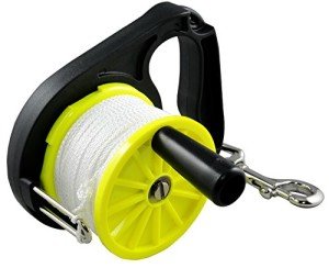ScubaMax 150 Foot Dive Reel Yellow with Thumb Stopper