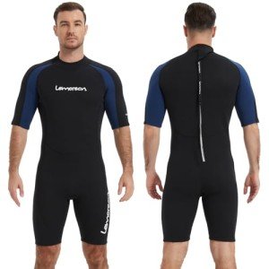 Lemorecn Men's 3mm Neoprene Diving Shorty Jumpsuit