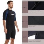 Lemorecn Men's 3mm Neoprene Diving Shorty Jumpsuit