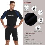 Lemorecn Men's 3mm Neoprene Diving Shorty Jumpsuit