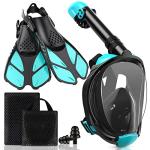 Foldable Full Face Snorkel Set with Fins