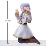 MABAIUDE 4pcs Frieren Statue 1/7 Scale Sitting Pose Noodle Stopper Figure Sculpture Anime Action Figure Cake Topper Decoration Desktop Collectible