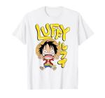 One Piece Anime Luffy Chibi with Bubble Letters T-Shirt