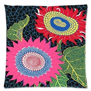 happy apple Yayoi Kusama art work sunflower 18" x 18" (45x45cm) Twin Sides Zippered Pillowcases home decor