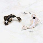 Cute Black and White Fish Brooch Set