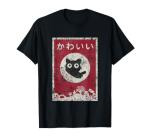 Kawaii Black Anime Cat T-Shirt