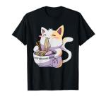 Kawaii Ramen Cat Anime Neko T-Shirt
