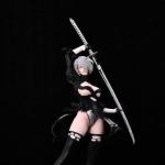 MABAIUDE 2B Figure 2B Statue Anime Figure No.2 Type B 2Byorha Figurine, 33cm Battle Damage Version Heads Replaceable, PVC Desktop Figures Decor Collectible