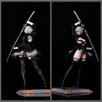 MABAIUDE 2B Figure 2B Statue Anime Figure No.2 Type B 2Byorha Figurine, 33cm Battle Damage Version Heads Replaceable, PVC Desktop Figures Decor Collectible