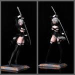 MABAIUDE 2B Figure 2B Statue Anime Figure No.2 Type B 2Byorha Figurine, 33cm Battle Damage Version Heads Replaceable, PVC Desktop Figures Decor Collectible