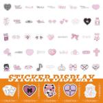 100 Pcs Cute Aesthetic Kawaii Stickers - Pink Anime Girl Stickers for Laptop & Phone Case - Waterproof