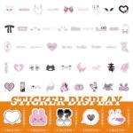 100 Pcs Cute Aesthetic Kawaii Stickers - Pink Anime Girl Stickers for Laptop & Phone Case - Waterproof