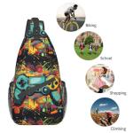 Betyiwling Game Sling Backpack Unisex Crossbody Chest Bag Shoulder Chest Bag For Women Men Hiking Travel